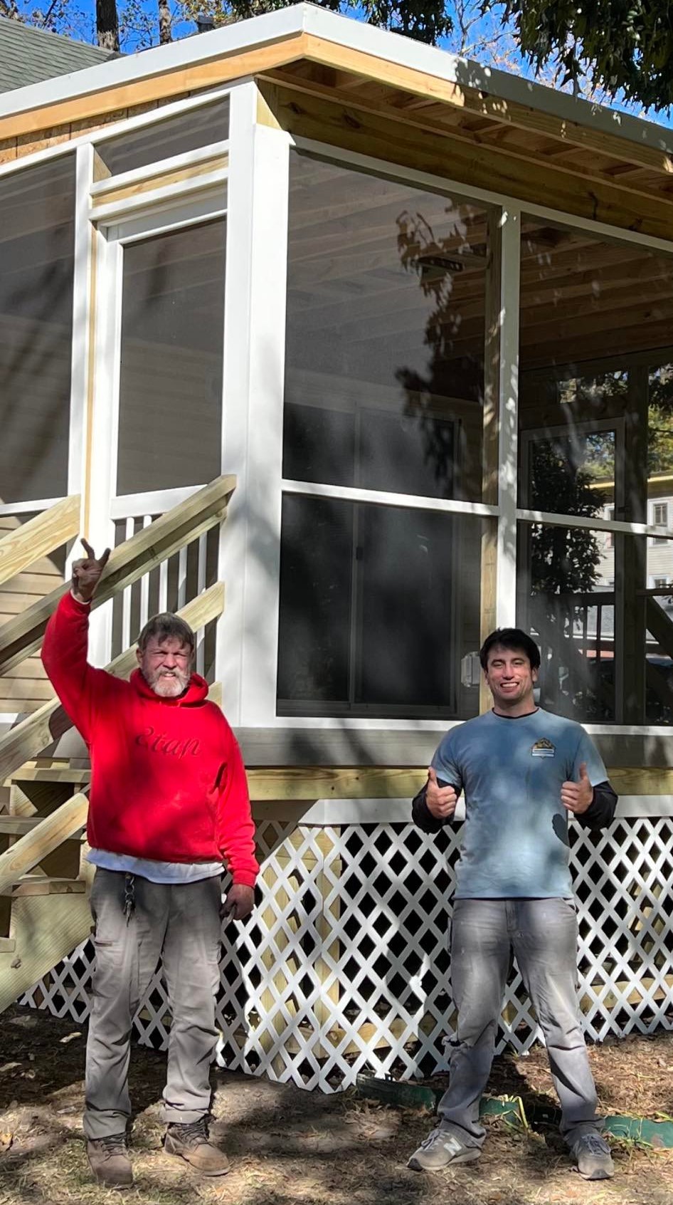 Sunrise Construction team at work on Outer Banks home